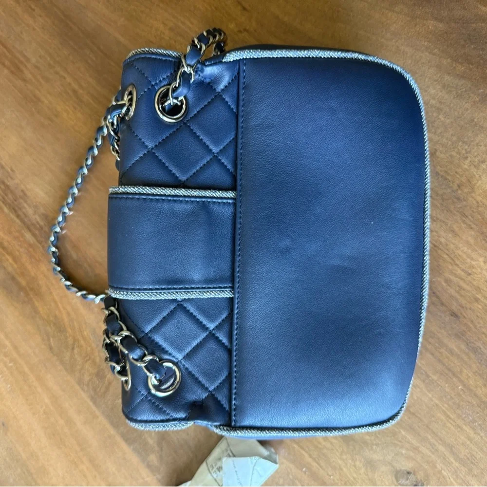 AUTHENTIC Chanel Elementary Chic Lambskin Flap Bag Purse - Picture 9 of 10